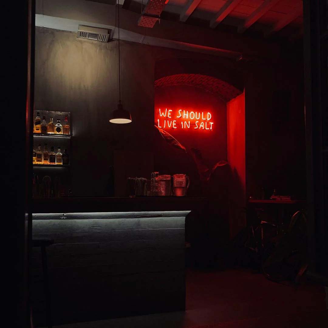 Vintage Glass Neon Art for Bars and Restaurants
